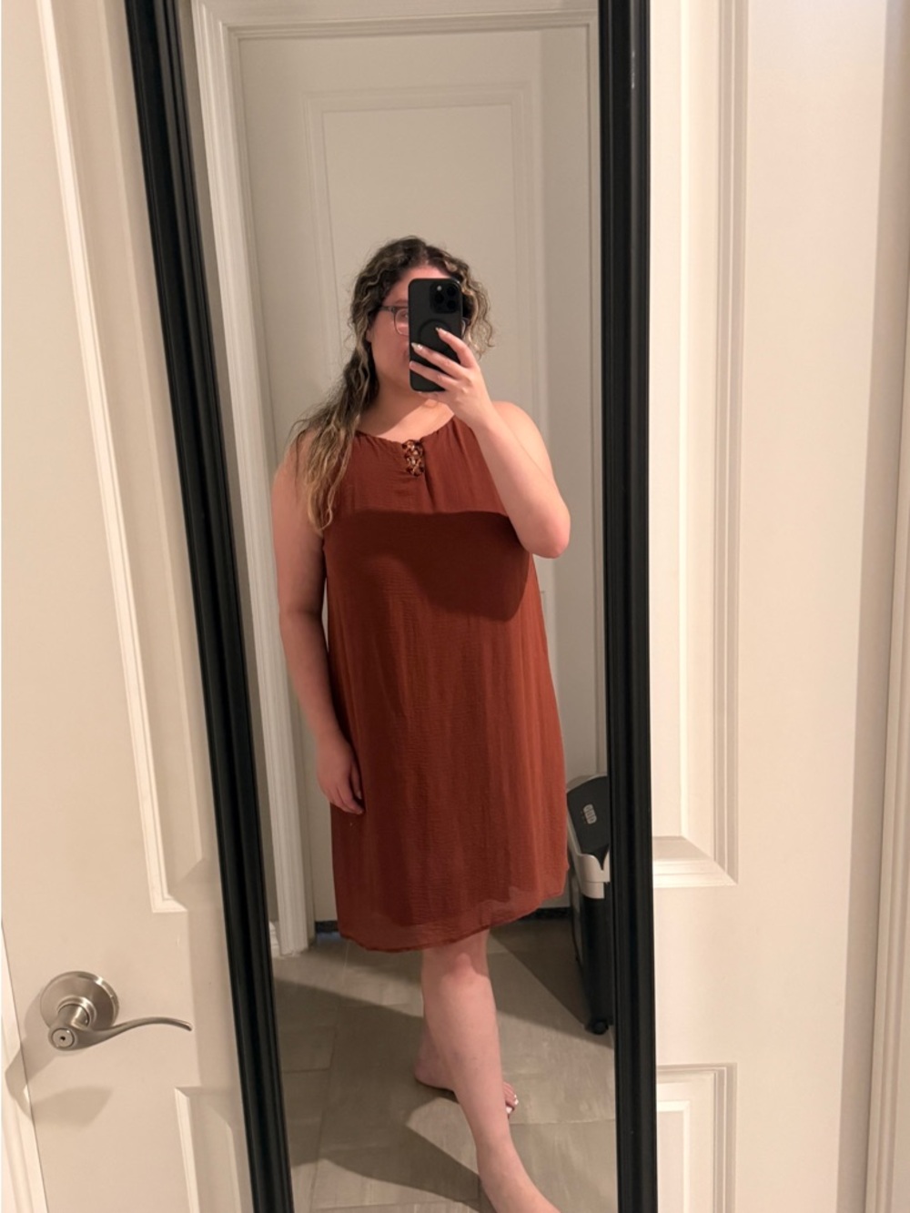Rust Color Mini Dress - Picture 3 of 4